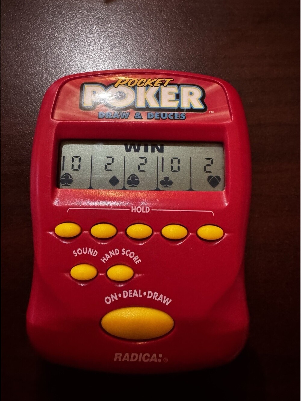 ⭐️1997 Radica Pocket Poker Draw & Deuces Electronic Handheld Game Vtg /works